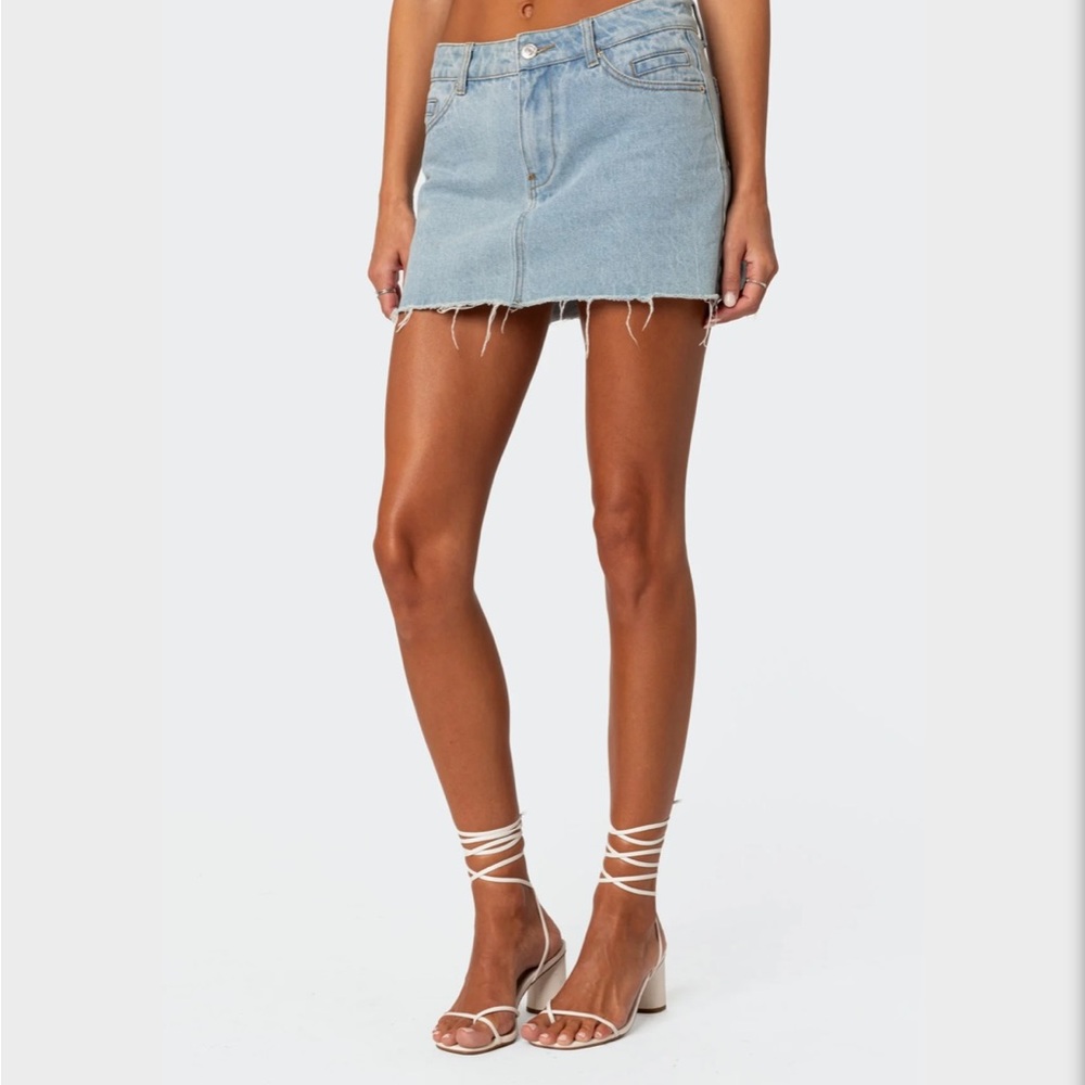 Edikted Jessie Denim Mini Skirt